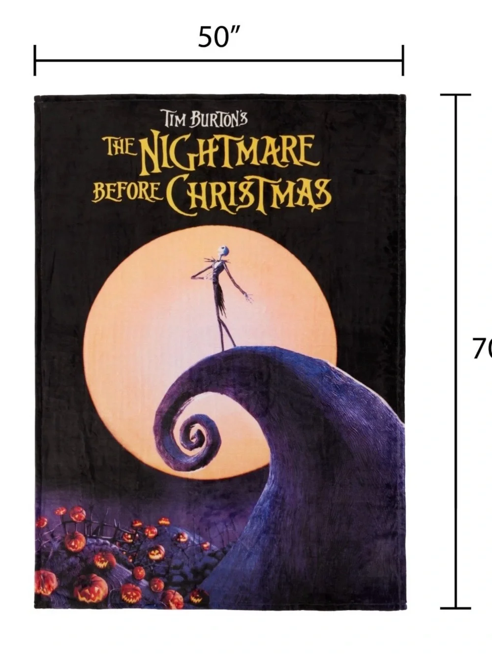 Disney The Nightmare Before Christmas Classic VHS Boxed Silk Touch Throw 50”x70”